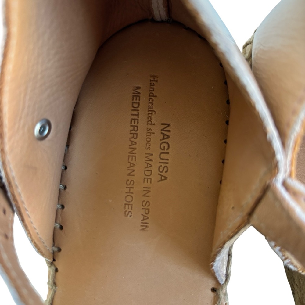 Naguisa Anthropologie Nude Leather Espadrille Sandals 40 - Picture 5 of 8